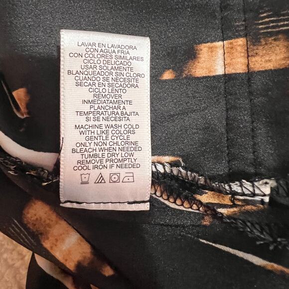 DEREK LAM BY DESIGN NATION Tunic Dress Drawstring Waist Black Beige/Tan Size XS - Picture 10 of 12